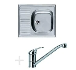 Franke Sets - Küchenset N32, Spülbecken Edelstahl ETN 611-58 + Küchenarmatur FB 250, Chrom 101.0283.215