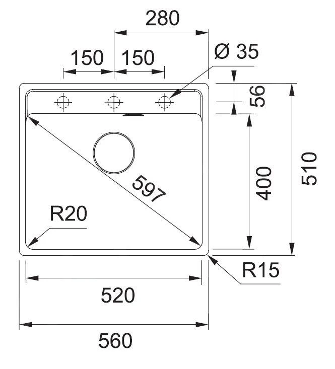 Franke Sets - Set G244, Fragranitspüle MRG 610-52 RTL Und Armatur FP 0408.031, Onyx / Chrom 114.0675.597 – Bild 2