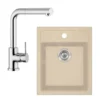 Franke Sets - Küchenset T51, Tectonite-Spüle SID 610-40 Und Wasserhahn FN 0147.031, Beige / Chrom 143.0675.708