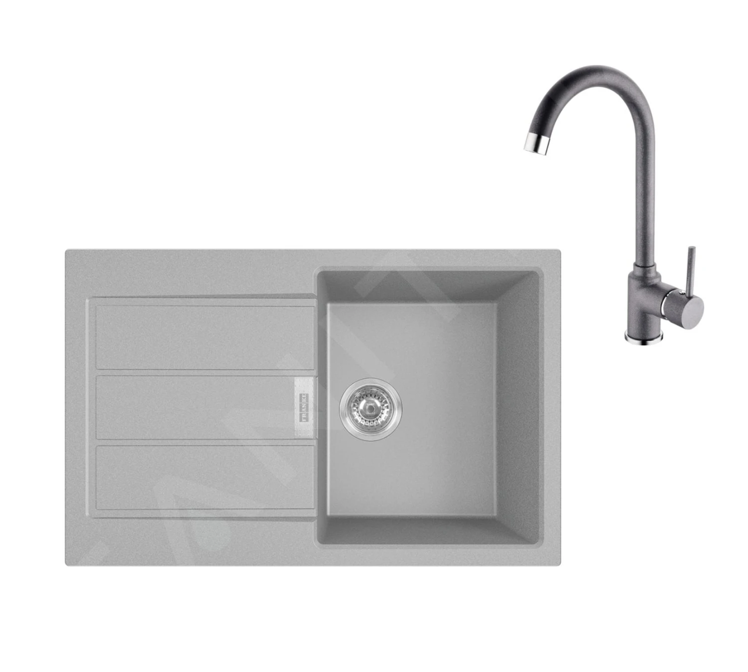 Franke Sets - Küchenset T105, Tectonite-Spüle S2D 611-78 Und Armatur FP 9000.084, Grau 143.0675.731