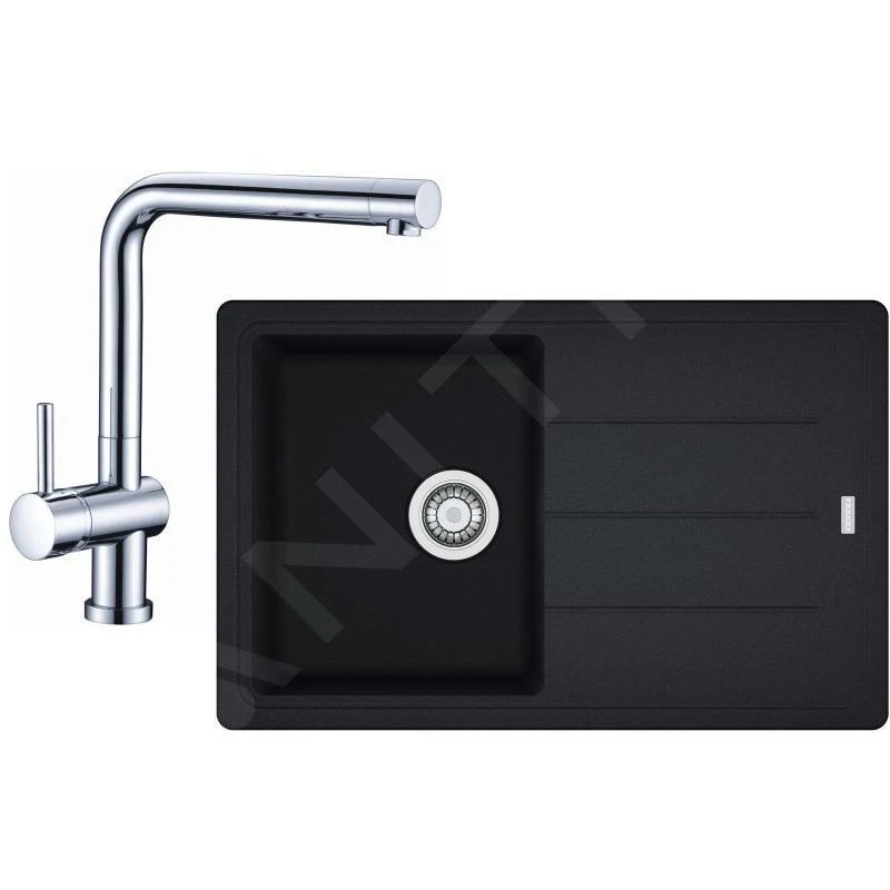 Franke Sets - Küchenset G97, Fragranit Spülbecken BFG 611-78, Onyx + Küchenarmatur SAMOA, Chrom 114.0439.152