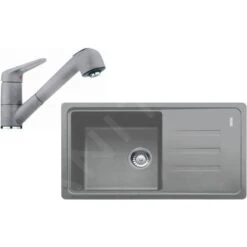 Franke Sets - Küchenset G122, Fragranitspüle BSG 611-78/39 + Armatur FC 9547.084, Steingrau 114.0441.185