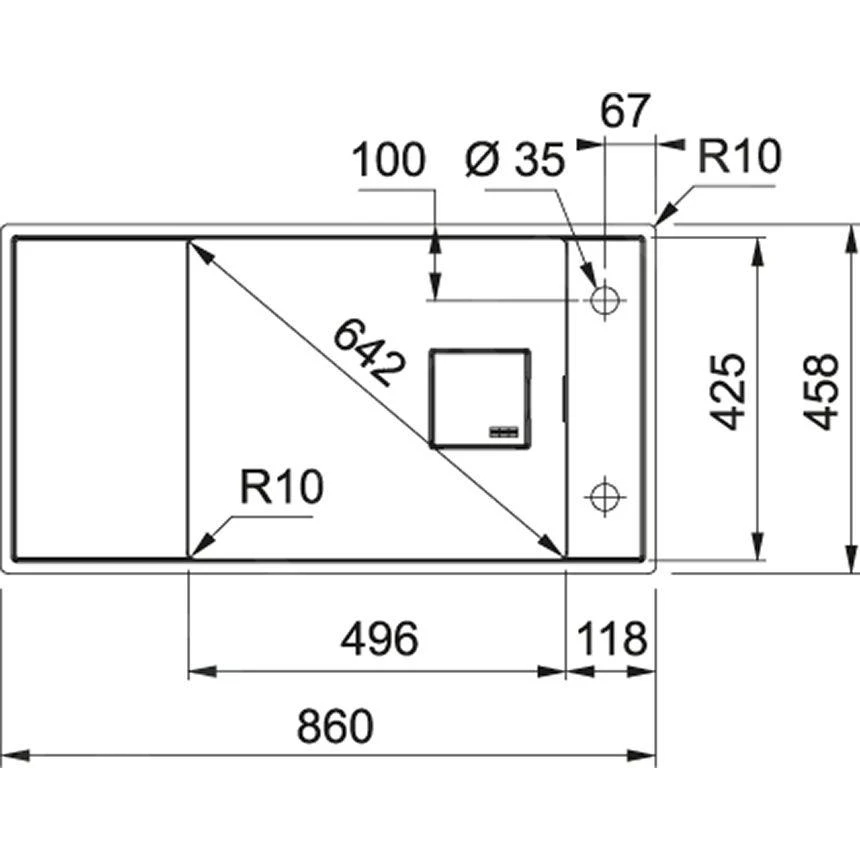Franke Fresno - Fragnitspüle FSG 211/111, 860x458 Mm, Steingrau 135.0652.560 – Bild 2
