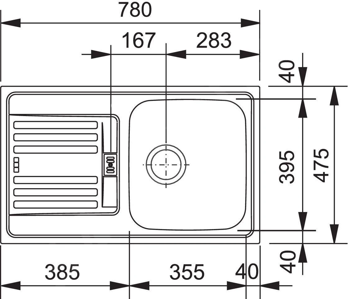 Franke Euroform - Edelstahlspüle EFN 614-78, 780x475 Mm 101.0684.386 – Bild 2