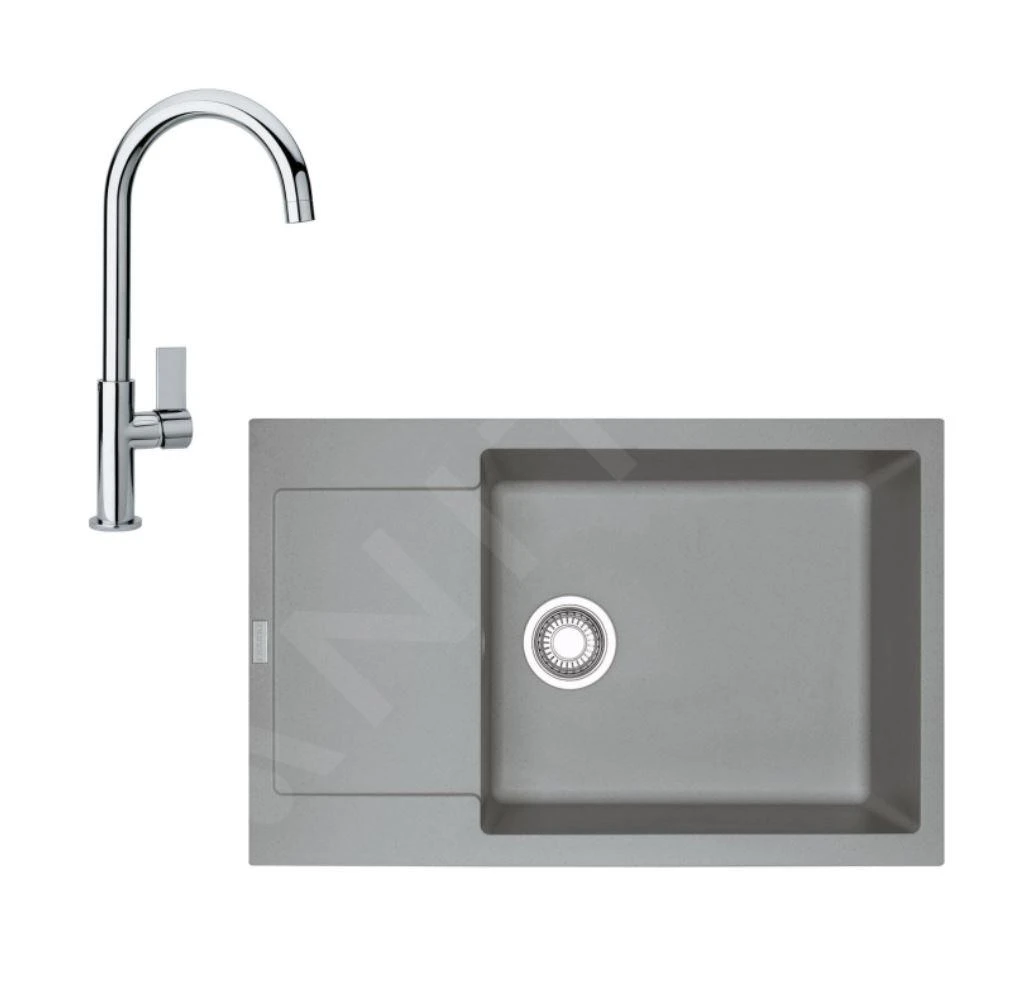 Franke Sets - Küchenset G169, Fragnitspüle MRG 611-78 BB Und Spültischarmatur FP 0408.031, Steingrau/verchromt 114.0587.961