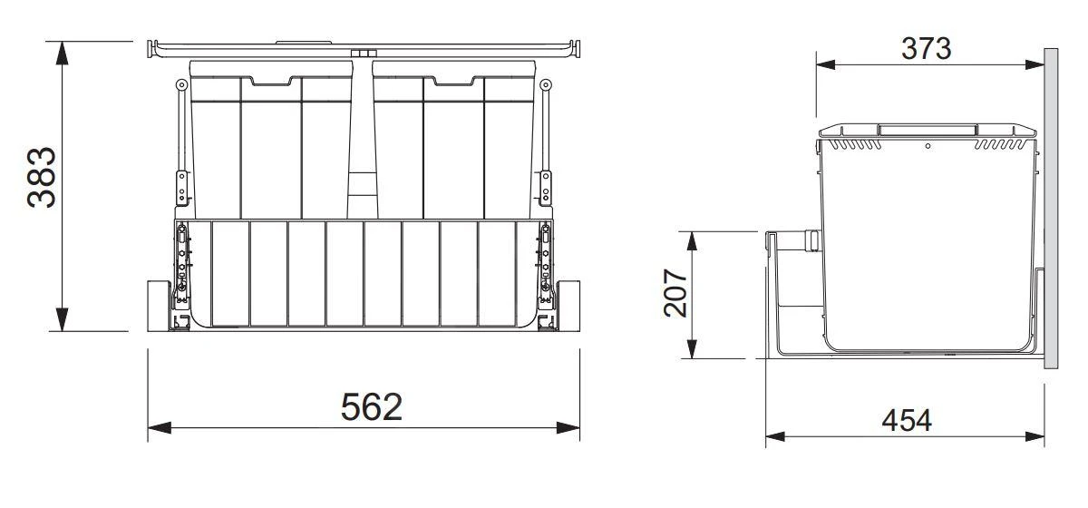 Franke Abfalltrennsysteme - Abfalleimer 300-60 Duo, Eingebaut 121.0150.143 – Bild 2