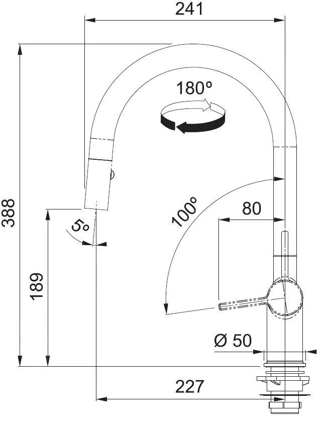 Franke Active - Spültischarmatur FN 4090.031 Mit Ausziehbarer Brause, Verchromt 115.0653.401 – Bild 2