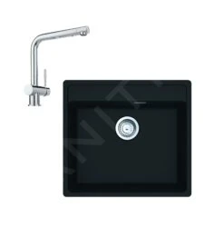 Franke Sets - Set G246, Fragranite-Spüle MRG 610-52 RTL Und Samoa-Armatur, Mattschwarz / Chrom 114.0675.612