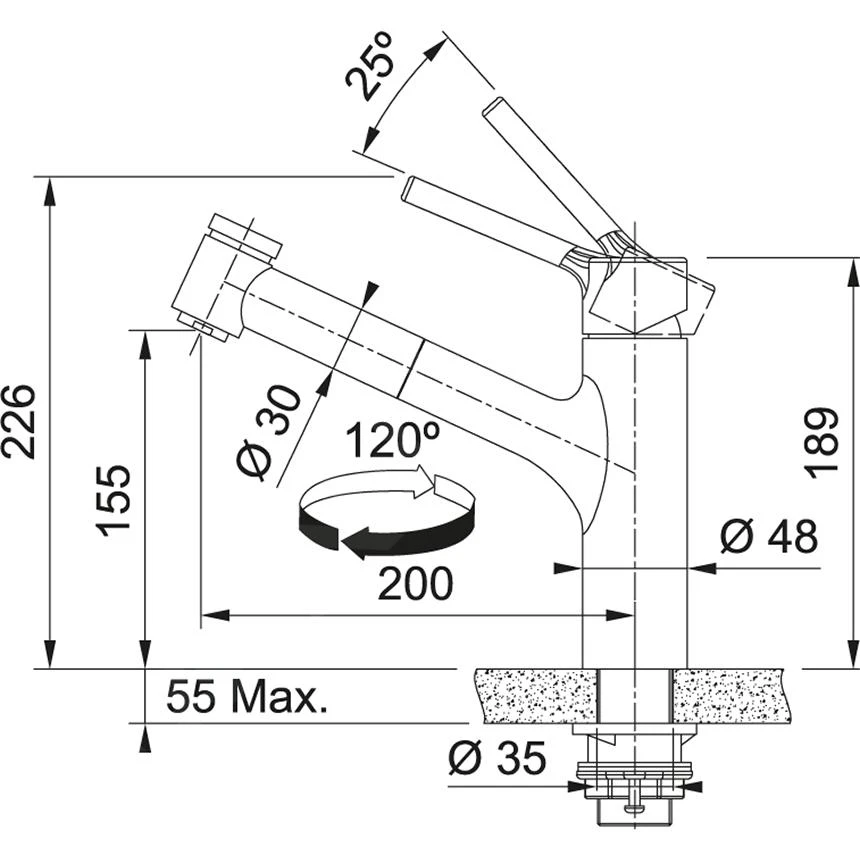 Franke Taros Neo - Spültischarmatur FC 6386.501 Mit Ausziehbarer Brause, Edelstahl 115.0596.386 – Bild 2