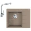 Franke Sets - Set G212, Fragranit Spülbecken CNG 611-62 TL/2 Und Küchenarmatur Samoa, Kaschmir/Chrom 114.0650.740