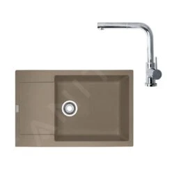 Franke Sets - Küchenset G76, Fragnitspüle MRG 611-78 BB Und Spültischarmatur FN 0147.031, Kaschmir/verchromt 114.0510.380