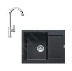 Franke Sets - Küchenset G165, Fragnitspüle MRG 611-62 Und Spültischarmatur FP 0408.031, Onyx/verchromt 114.0587.924