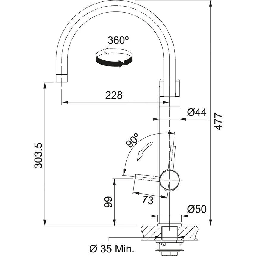 Franke Filter-Armaturen - Spültischarmatur Vital Tap Mit Filter, Schwarz Matt/Edelstahl 120.0621.312 – Bild 2