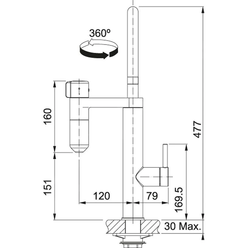 Franke Filter-Armaturen - Spültischarmatur Vital Tap Mit Filter, Schwarz Matt/Edelstahl 120.0621.312 – Bild 3