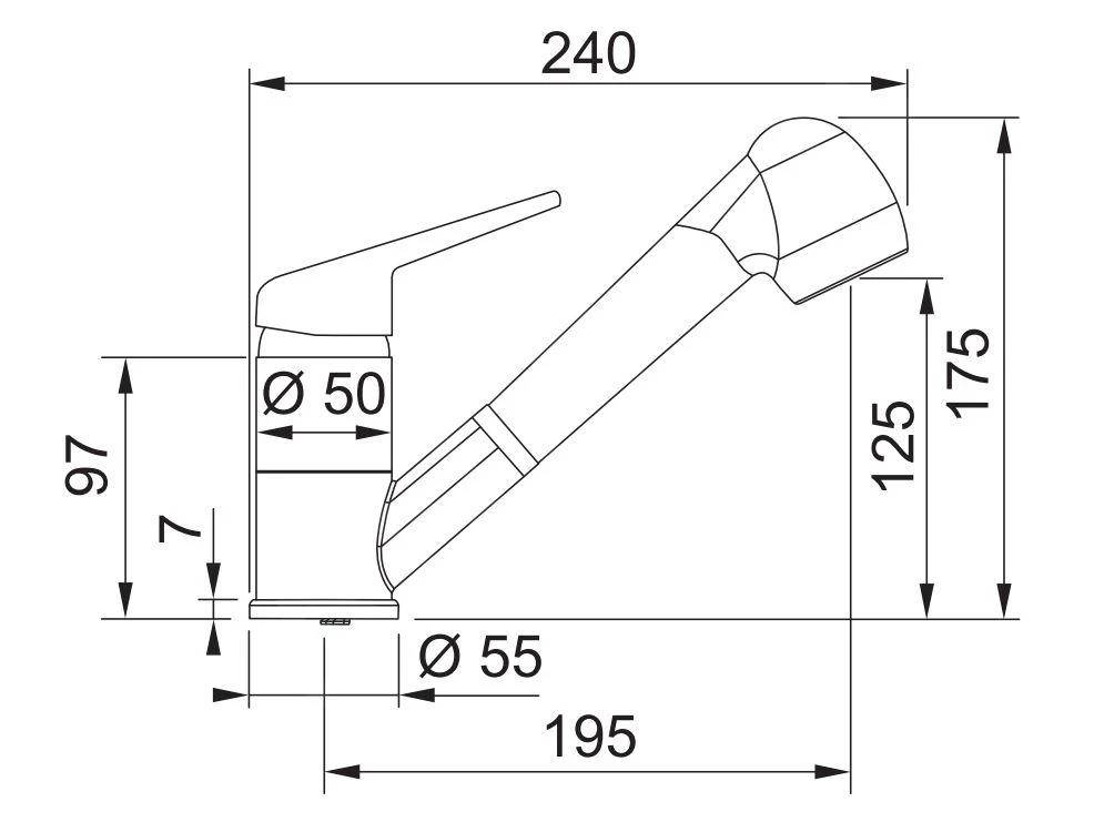 Franke Küchenarmaturen - Spültischarmatur FC 9547 Mit Ausziehbarer Geschirrbrause Und Umsteller, Chrom 115.0347.111 – Bild 2