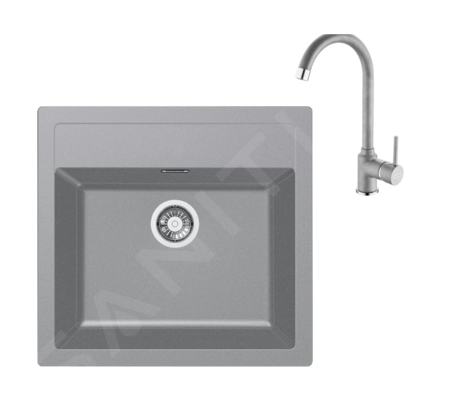 Franke Sets - Küchenset T103, Tectonite-Spüle SID 610 Und Armatur FP 9000.084, Grau 143.0675.725