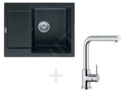 Franke Sets - Küchenset G8, Granitspüle MRG 611-62, Onyx + Armatur FN 0147, Chrom 114.0253.073