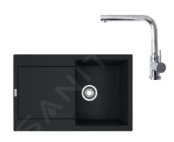 Franke Sets - Set G40, Fragranit Spülbecken MRG 611 Und Küchenarmatur FN 0147.031, Schwarz Matt/Chrom 114.0650.572