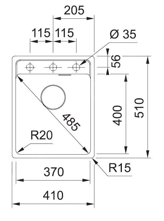 Franke Sets - Set G240, Fragranitspüle MRG 610-37 RTL Und Armatur FP 0408.031, Kaschmir / Chrom 114.0675.650 – Bild 2