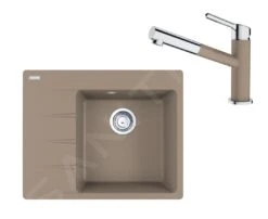 Franke Sets - Set G223, Fragranit Spülbecken CNG 611-62 TL/7 Und Küchenarmatur FC 3055.424, Kaschmir/Chrom 114.0650.774