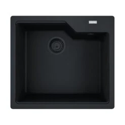 Franke Einbaubecken Urban UBG 610-56 Fragranit Black Matt - Black Collection, Drehknopfventil