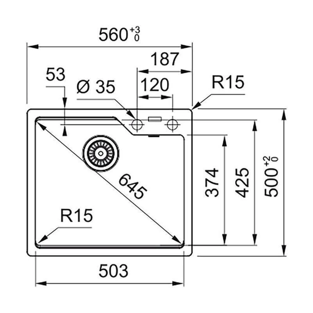 Franke Einbaubecken Urban UBG 610-56 Fragranit Black Matt - Black Collection, Drehknopfventil – Bild 2