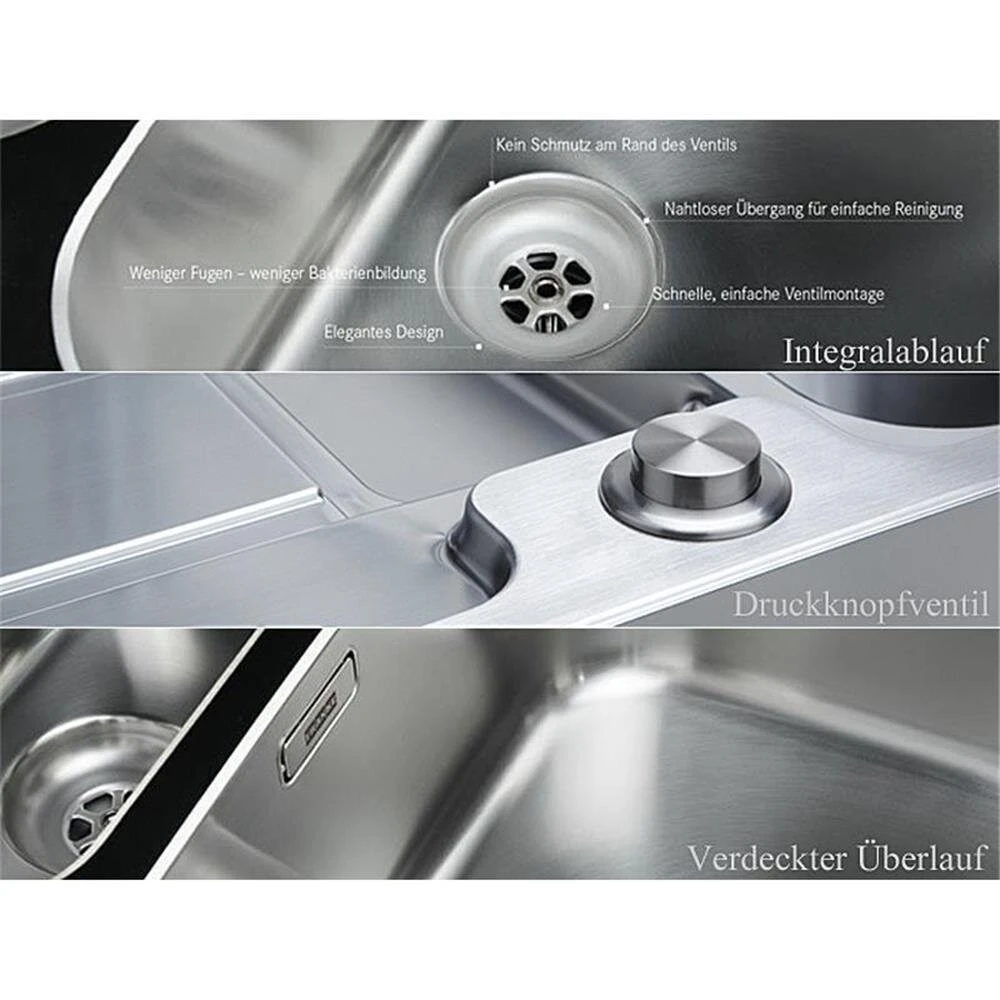 Franke Einbauspüle Argos G AGX 251 G Edelstahl, Druckknopfventil – Bild 3