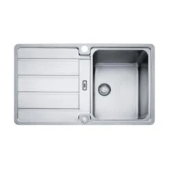 Franke Einbauspüle Hydros HDX 214 Edelstahl Glatt, Druckknopfventil