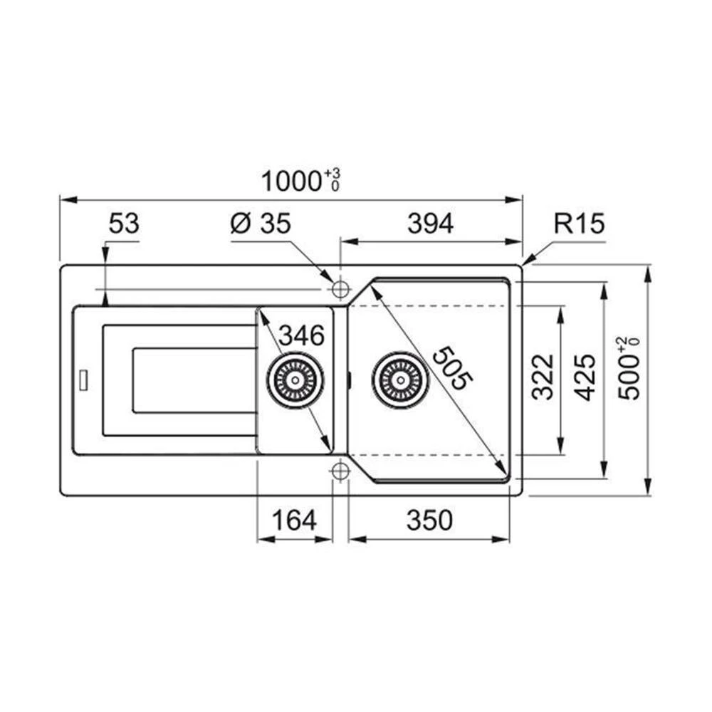 Franke Einbauspüle Urban UBG 651-100 Fragranit Black Matt - Black Collection – Bild 2