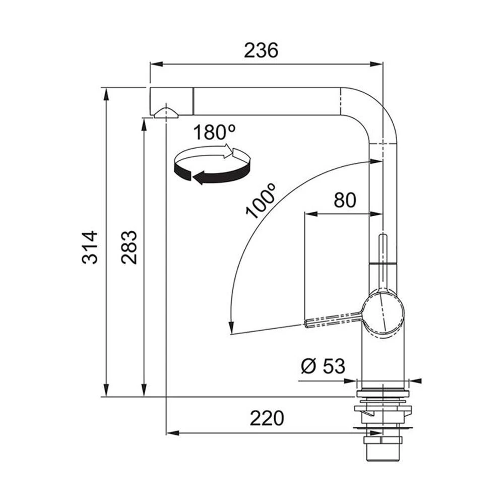 Franke Küchenarmatur Active L Window Festauslauf Hochdruck Oberfläche Chrom – Bild 5