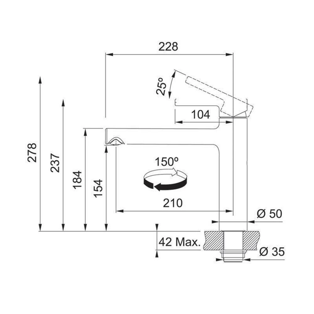 Franke Küchenarmatur Centro Festauslauf – Bild 2