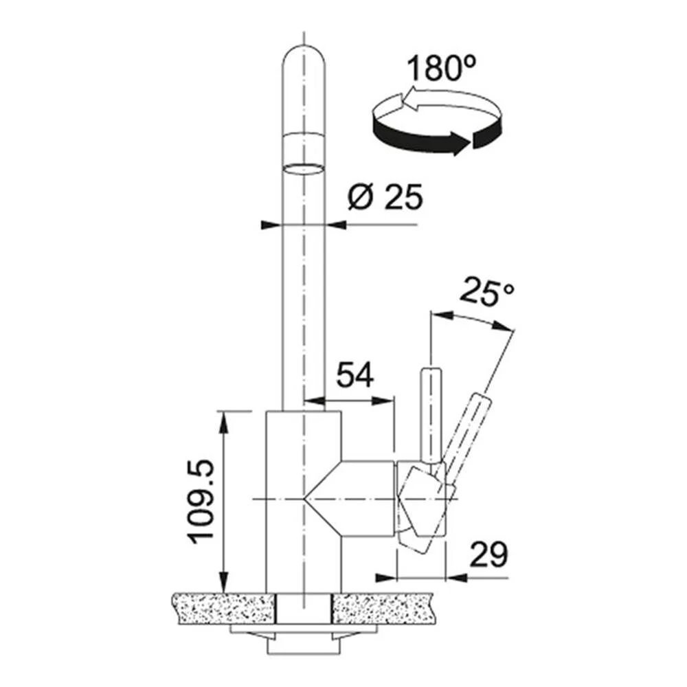 Franke Küchenarmatur Kubus Festauslauf Hochdruck Edelstahl Massiv – Bild 4