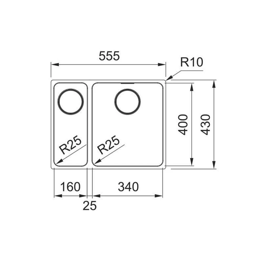 Franke Unterbaubecken Mythos MYX 160-34-16 Edelstahl – Bild 3