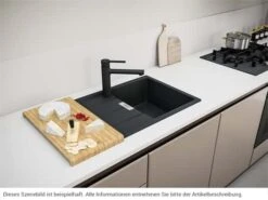 Franke Centro CNG 611-78 Black Matt - 114.0681.584 Granitspüle Exzenterbetätigung