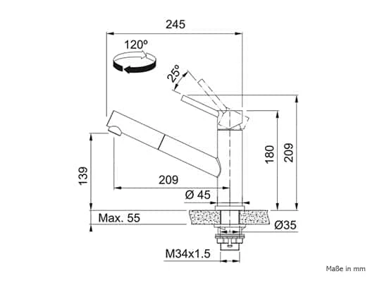 Franke Orbit Edelstahl Massiv - 115.0569.461 Hochdruckarmatur – Bild 2