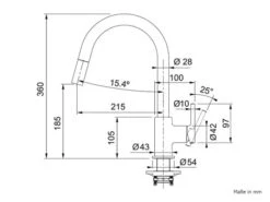 Franke Lina Steingrau - 115.0626.057 Hochdruckarmatur