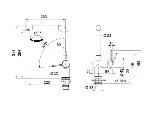 Franke Active L Window Chrom - 115.0653.392 Niederdruckarmatur – Bild 3