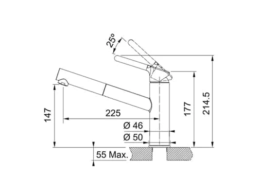 Franke Orbit Black Matt – 115.0659.964 Hochdruckarmatur