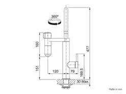 Franke Vital Chrom / Gun Metal - 120.0621.229 Hochdruckarmatur