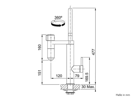 Franke Vital Chrom / Gun Metal - 120.0621.229 Hochdruckarmatur