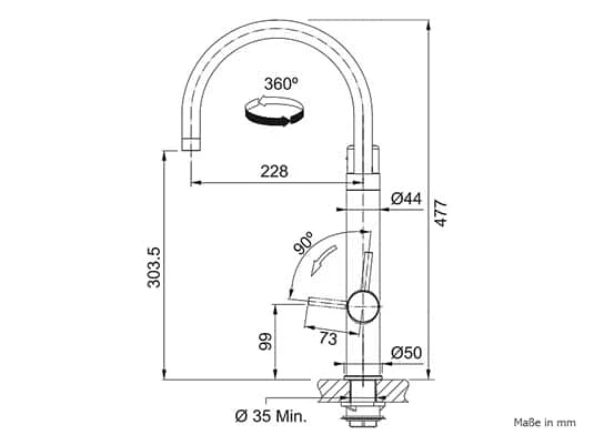 Franke Vital Chrom / Gun Metal - 120.0621.229 Hochdruckarmatur – Bild 5