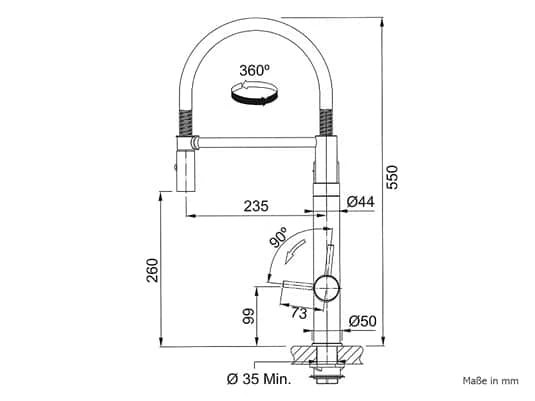 Franke Vital Semi Pro Industrial Black / Edelstahl Optik - 120.0621.313 Hochdruckarmatur – Bild 9