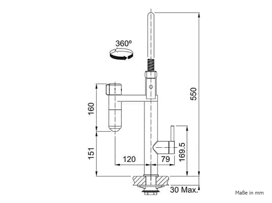 Franke Vital Semi Pro Industrial Black / Edelstahl Optik - 120.0621.313 Hochdruckarmatur – Bild 3