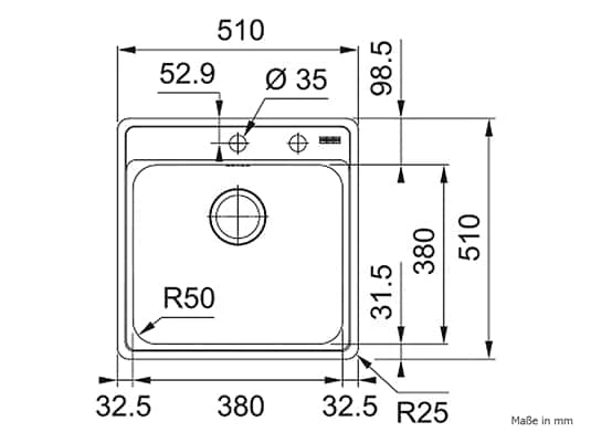 Franke Bell BCX 210-45 - 127.0658.794 Edelstahlspüle Exzenterbetätigung – Bild 2