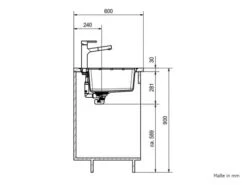 Franke Centro CNG 611-78A Cashmere - 114.0685.105 Granitspüle Exzenterbetätigung