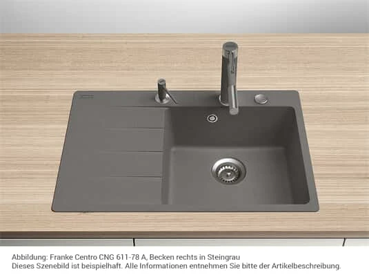 Franke Centro CNG 611-78A Onyx - 114.0627.657 Granitspüle Exzenterbetätigung – Bild 4