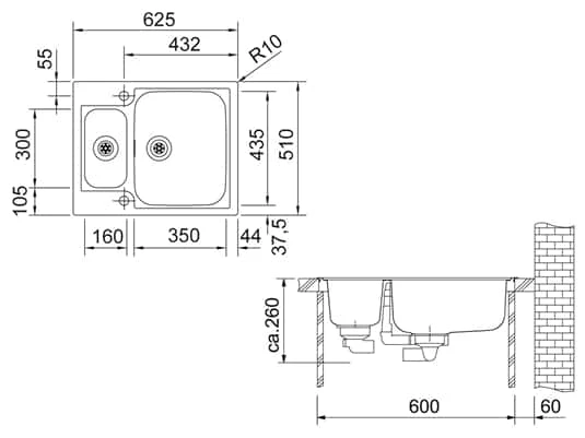 Franke Argos G AGX 260 G Edelstahlspüle Glatt - 127.0380.393 – Bild 6