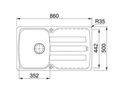 Franke Antea AZG 611 Glacier - 114.0477.980 Granitspüle Exzenterbetätigung