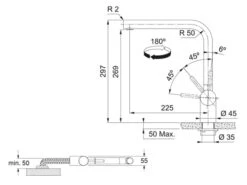 Franke Atlas Neo Window Edelstahl - 115.0521.437 Niederdruckarmatur