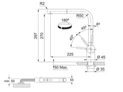 Franke Atlas Neo Window Edelstahl - 115.0521.439 Hochdruckarmatur